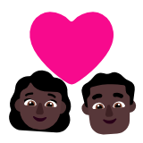 Microsoft(Windows) Couple With Heart: Woman, Man, Dark Skin Tone Emoji