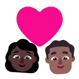 Microsoft(Windows) Couple With Heart: Woman, Man, Dark Skin Tone, Medium-Dark Skin Tone Emoji