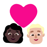 Microsoft(Windows) Couple With Heart: Woman, Man, Dark Skin Tone, Medium-Light Skin Tone Emoji