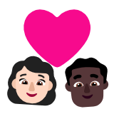 Microsoft(Windows) Couple With Heart: Woman, Man, Light Skin Tone, Dark Skin Tone Emoji