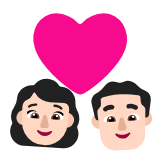 Microsoft(Windows) Couple With Heart: Woman, Man, Light Skin Tone Emoji