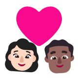 Microsoft(Windows) Couple With Heart: Woman, Man, Light Skin Tone, Medium-Dark Skin Tone Emoji