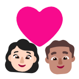 Microsoft(Windows) Couple With Heart: Woman, Man, Light Skin Tone, Medium Skin Tone Emoji