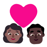 Microsoft(Windows) Couple With Heart: Woman, Man, Medium-Dark Skin Tone, Dark Skin Tone Emoji