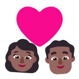 Microsoft(Windows) Couple With Heart: Woman, Man, Medium-Dark Skin Tone Emoji