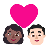 Microsoft(Windows) Couple With Heart: Woman, Man, Medium-Dark Skin Tone, Light Skin Tone Emoji