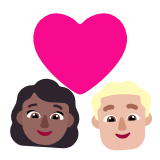 Microsoft(Windows) Couple With Heart: Woman, Man, Medium-Dark Skin Tone, Medium-Light Skin Tone Emoji