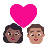 Microsoft(Windows) Couple With Heart: Woman, Man, Medium-Dark Skin Tone, Medium Skin Tone Emoji