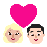 Microsoft(Windows) Couple With Heart: Woman, Man, Medium-Light Skin Tone, Light Skin Tone Emoji