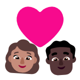 Microsoft(Windows) Couple With Heart: Woman, Man, Medium Skin Tone, Dark Skin Tone Emoji