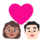 Microsoft(Windows) Couple With Heart: Woman, Man, Medium Skin Tone, Light Skin Tone Emoji