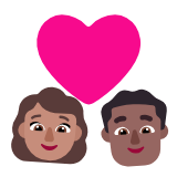 Microsoft(Windows) Couple With Heart: Woman, Man, Medium Skin Tone, Medium-Dark Skin Tone Emoji