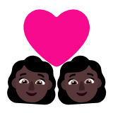 Microsoft(Windows) Couple With Heart: Woman, Woman, Dark Skin Tone Emoji