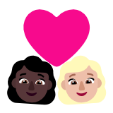 Microsoft(Windows) Couple With Heart: Woman, Woman, Dark Skin Tone, Medium-Light Skin Tone Emoji