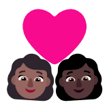 Microsoft(Windows) Couple With Heart: Woman, Woman, Medium-Dark Skin Tone, Dark Skin Tone Emoji