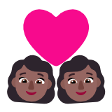 Microsoft(Windows) Couple With Heart: Woman, Woman, Medium-Dark Skin Tone Emoji