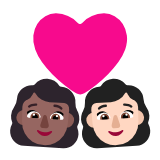 Microsoft(Windows) Couple With Heart: Woman, Woman, Medium-Dark Skin Tone, Light Skin Tone Emoji