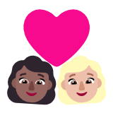 Microsoft(Windows) Couple With Heart: Woman, Woman, Medium-Dark Skin Tone, Medium-Light Skin Tone Emoji