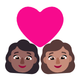 Microsoft(Windows) Couple With Heart: Woman, Woman, Medium-Dark Skin Tone, Medium Skin Tone Emoji