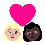 Microsoft(Windows) Couple With Heart: Woman, Woman, Medium-Light Skin Tone, Dark Skin Tone Emoji