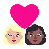 Microsoft(Windows) Couple With Heart: Woman, Woman, Medium-Light Skin Tone, Medium-Dark Skin Tone Emoji