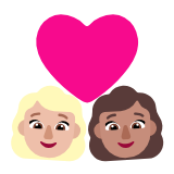 Microsoft(Windows) Couple With Heart: Woman, Woman, Medium-Light Skin Tone, Medium Skin Tone Emoji