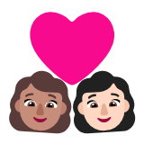 Microsoft(Windows) Couple With Heart: Woman, Woman, Medium Skin Tone, Light Skin Tone Emoji