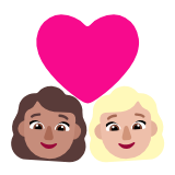 Microsoft(Windows) Couple With Heart: Woman, Woman, Medium Skin Tone, Medium-Light Skin Tone Emoji