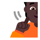 Microsoft(Windows) Deaf Person: Dark Skin Tone Emoji