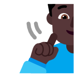 Microsoft(Windows) Deaf Woman: Dark Skin Tone Emoji