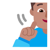 Microsoft(Windows) Deaf Woman: Medium Skin Tone Emoji