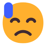 Microsoft(Windows) Downcast Face With Sweat Emoji