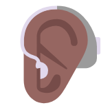 Microsoft(Windows) Ear With Hearing Aid: Medium-Dark Skin Tone Emoji