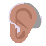 Microsoft(Windows) Ear With Hearing Aid: Medium Skin Tone Emoji