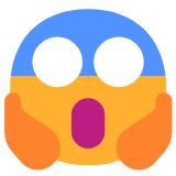 Microsoft(Windows) Face Screaming In Fear Emoji