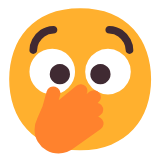 Microsoft(Windows) Face With Open Eyes And Hand Over Mouth Emoji