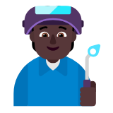 Microsoft(Windows) Factory Worker: Dark Skin Tone Emoji