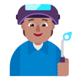 Microsoft(Windows) Factory Worker: Medium Skin Tone Emoji