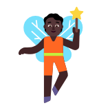 Microsoft(Windows) Fairy: Dark Skin Tone Emoji