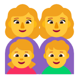 Microsoft(Windows) Family: Woman, Woman, Girl, Boy Emoji