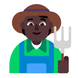 Microsoft(Windows) Farmer: Dark Skin Tone Emoji