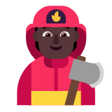 Microsoft(Windows) Firefighter: Dark Skin Tone Emoji