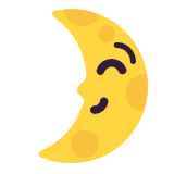 Microsoft(Windows) First Quarter Moon Face Emoji