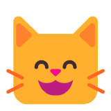 Microsoft(Windows) Grinning Cat With Smiling Eyes Emoji