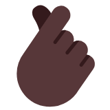 Microsoft(Windows) Hand With Index Finger And Thumb Crossed: Dark Skin Tone Emoji