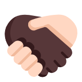 Microsoft(Windows) Handshake: Dark Skin Tone, Light Skin Tone Emoji