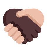 Microsoft(Windows) Handshake: Dark Skin Tone, Medium-Light Skin Tone Emoji