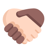 Microsoft(Windows) Handshake: Light Skin Tone, Medium-Dark Skin Tone Emoji