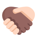 Microsoft(Windows) Handshake: Medium-Dark Skin Tone, Light Skin Tone Emoji