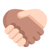 Microsoft(Windows) Handshake: Medium Skin Tone, Light Skin Tone Emoji